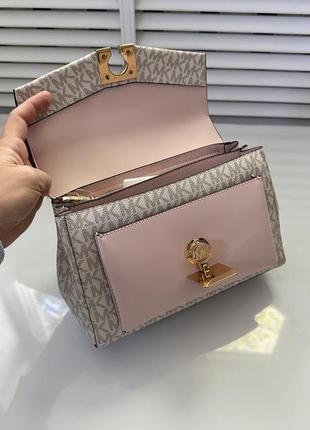 Молочна сумка через плече lita medium vanilla pink michael kors3 фото