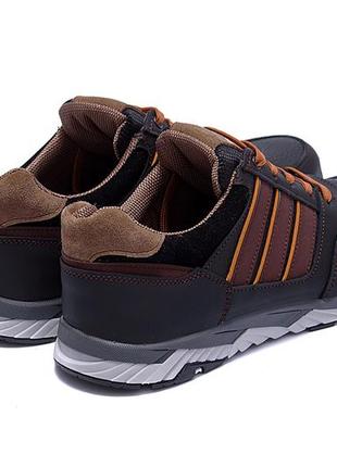 Чоловічі шкіряні кросівки adidas tech flex brown2 фото
