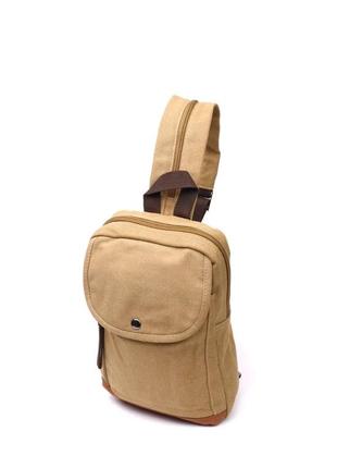 Чоловічий рюкзак з текстилю пісочний4 фото