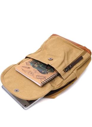 Чоловічий рюкзак з текстилю пісочний7 фото