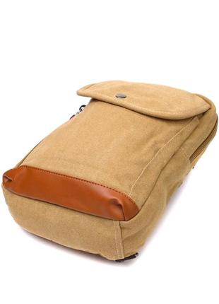 Чоловічий рюкзак з текстилю пісочний5 фото