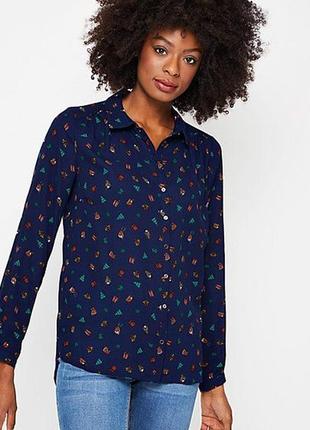 Шифоновая рубашка с рождественским принтом