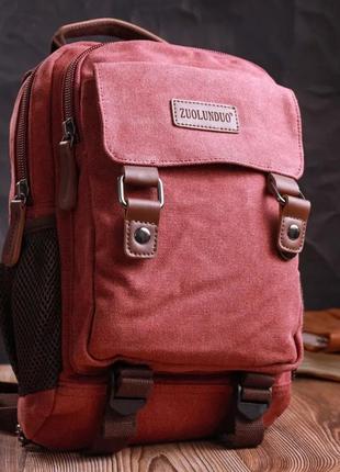 Рюкзак текстильный бордовый1 фото