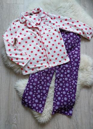 💜🌟🩷 тепла флісова піжама зірки сніжинки