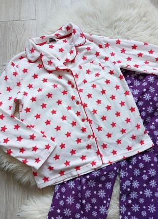 💜🌟🩷 теплая флисовая пижама звезды снежинки3 фото