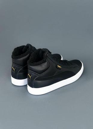 Puma corduroy classic mid black winter fur7 фото