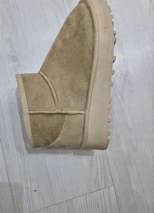 Низкие угги угги ugg высокая подошва спод замшевые на меху теплые зимние ботинки мех короткие6 фото