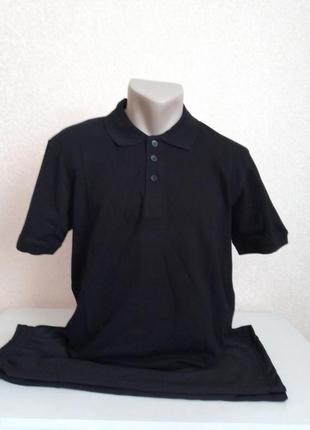 Комплект чоловічий чорна футболка поло та шорти  48,52,54,56 розмір