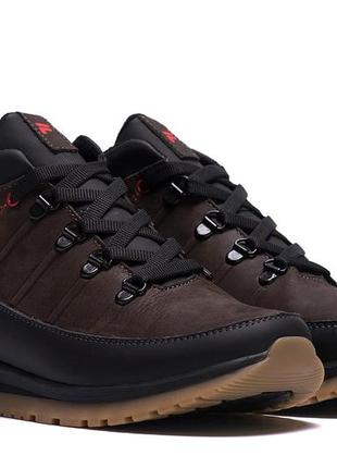 Мужские зимние кожаные кроссовки fila brown classic1 фото