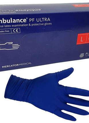 Перчатки латексные mercator ambulance pf ultra, 50шт, размер l