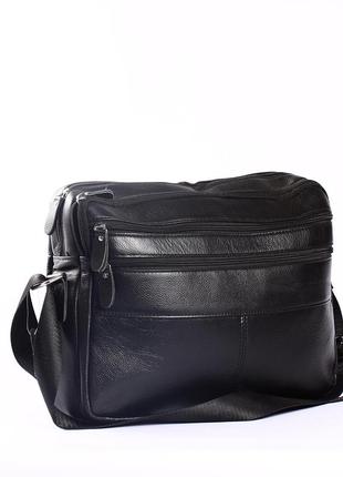 Мужская кожаная сумка, портфель на длинной ручке1 фото