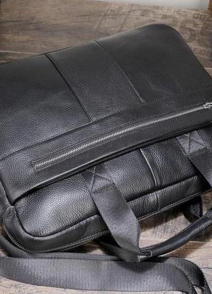Качественная мужская кожаная сумка-портфель для документов/ноутбука