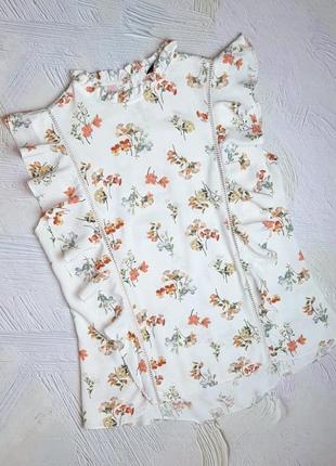 Шикарна молочна блуза блузка в квітковий принт f&f, розмір 48 - 50