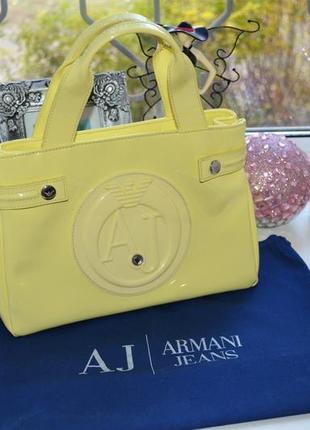 Желтая сумка armani jeans сумочка1 фото