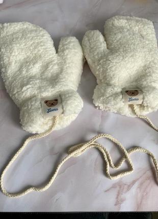 Перчатки женские с мишкой, очень мягкие и теплые2 фото