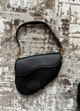 Женская черная сумка в стиле dior сумка vestino седло маленькая черная сумочка