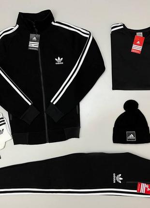 Adidas комплект набір теплий, зіп худі + штани + футболка + шапка + шкарпетки 2 пари2 фото