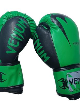 Боксерские перчатки venum 12 oz стрейч зеленые
