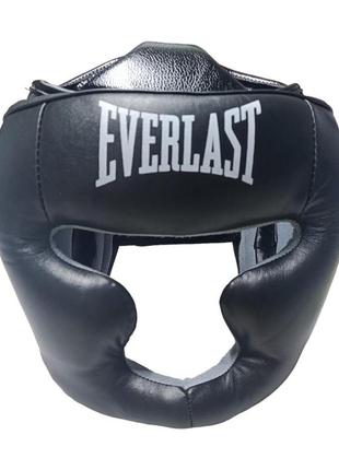 Шлем-маска тренировочная каратэ everlast l кожа черный