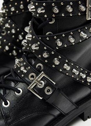Кожаные ботильоны zara exclusive 39 с декоративными заклепками (7541218287) категория:  сапоги