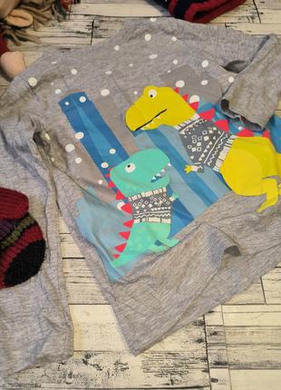 Кофта детская трикотажная динозавры рождественская marks &amp; spencer2 фото