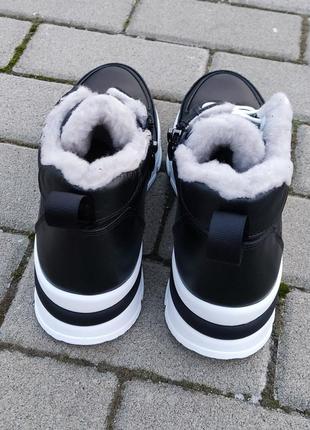 Зимние кожаные ботинки аlex benz верх- натур кожа  внутри- набивная шерсть, натуральная, 60% шерсти5 фото