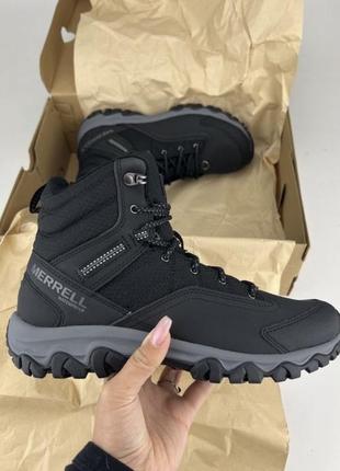 Ботинки merrell thermo akita mid wp 59036441 black, оригинальные ботинки мерол мужские кожа