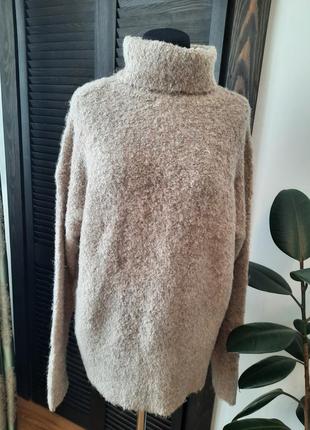 Базовый теплый шерстяной свитер, размер м oversize