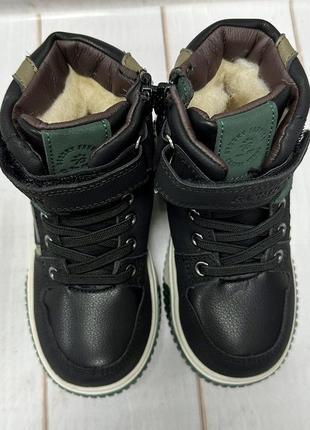Зимние детские ботинки bessky  на овчине черные р29 18 см4 фото
