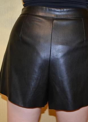 Кожаные шорты юбка в складку primark3 фото
