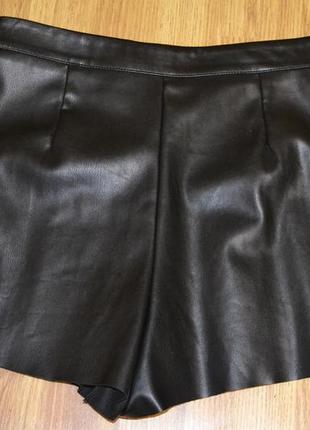 Кожаные шорты юбка в складку primark10 фото