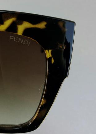 Очки в стиле fendi  большие женские солнцезащитные тигровые коричневые6 фото