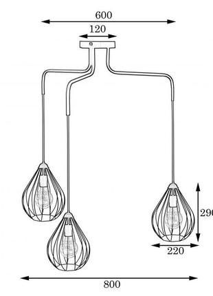 Люстра msk electric kaplya в стиле лофт на три плафона nl 12229-32 фото