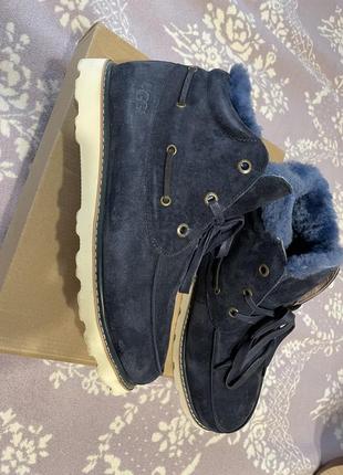 Ugg classic short lace navy blue2 фото