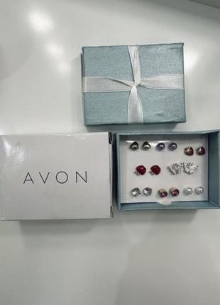 Сережки avon набір сережок сережки-гвоздики (пусети), 8 пар2 фото