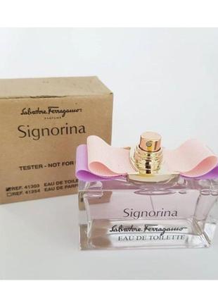 Оригинальный salvatore ferragamo signorina 100 ml tester ( сальватор феррагамо сигрина ) туалетная вода