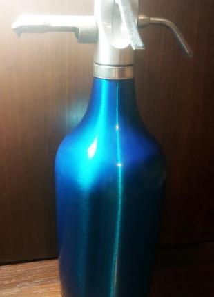 Сифон 2,5 л для газированной воды синий ссср