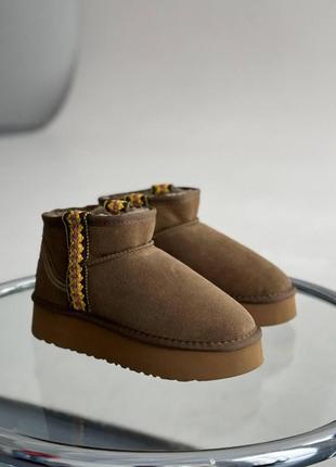 Ugg ultra mini braid platform boot brown (рр 36-41)