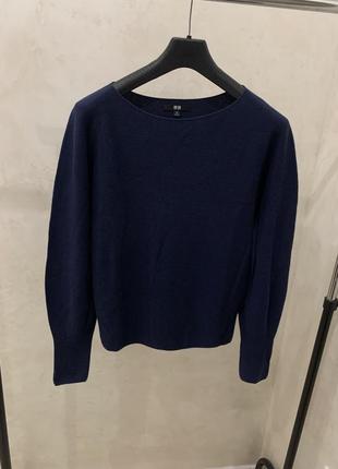 Свитер uniqlo джемпер женский синий базовый свитшот