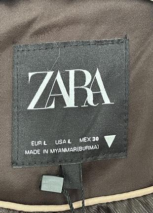 Женский шоколадный сатиновый жакет zara l5 фото