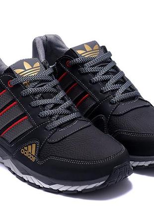 Чоловічі шкіряні кросівки adidas tech flex black4 фото