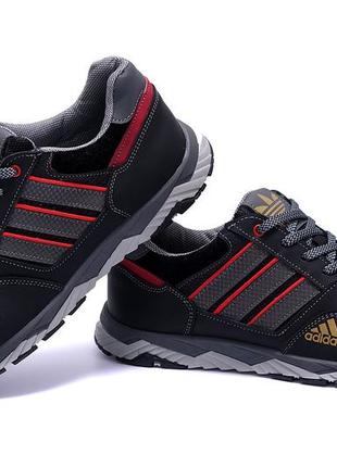 Чоловічі шкіряні кросівки adidas tech flex black3 фото