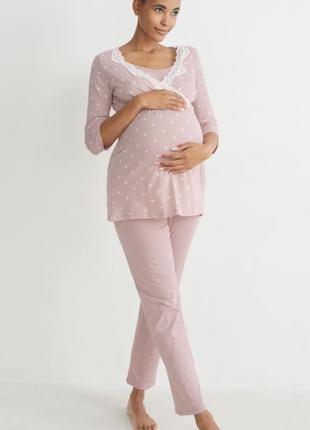 Пижама ночной комплект для беременных и кормящих грудью от c&amp;a