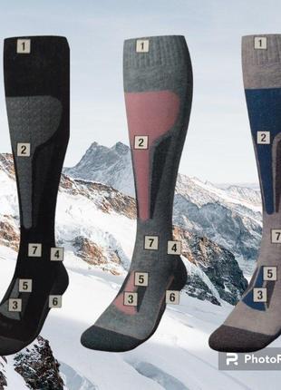Лыжные термо гольфы, спортивные высокие зональные носки crivit германия