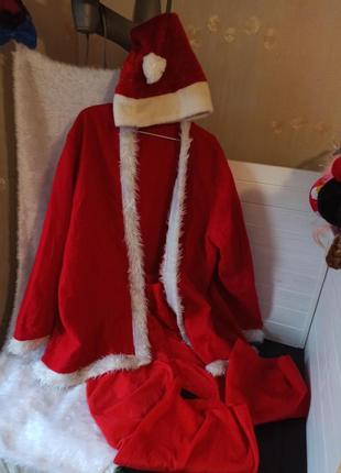 Карнавальний новорічний костюм л-хл святий миколай дід мороз санта клаус1 фото