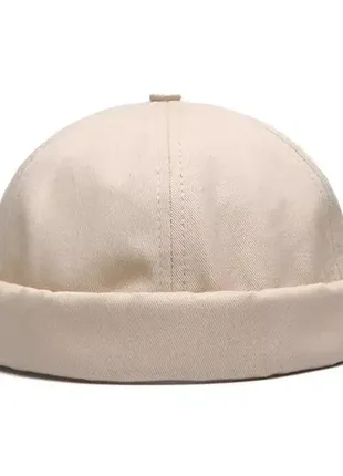 Коротка шапка міні біні, докер бежевий 56-60р (нл-211)