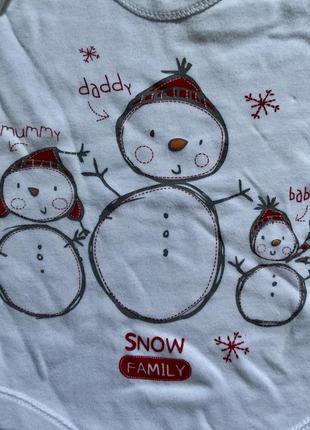 Боди рождественский новогодний на 0-3 м