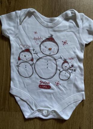 Боди рождественский новогодний на 0-3 м4 фото