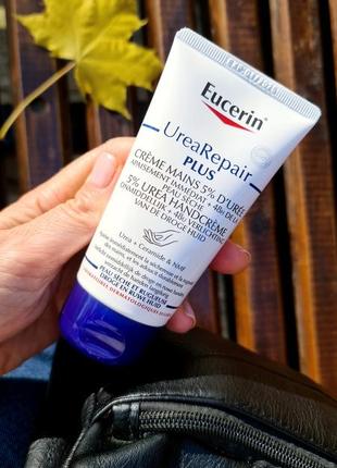 Крем для сухой кожи рук eucerin repair hand cream urea 5%1 фото