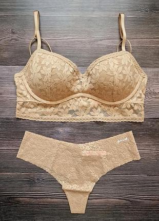 Комплект белья пуш-ап victoria's secret pink оригинал
